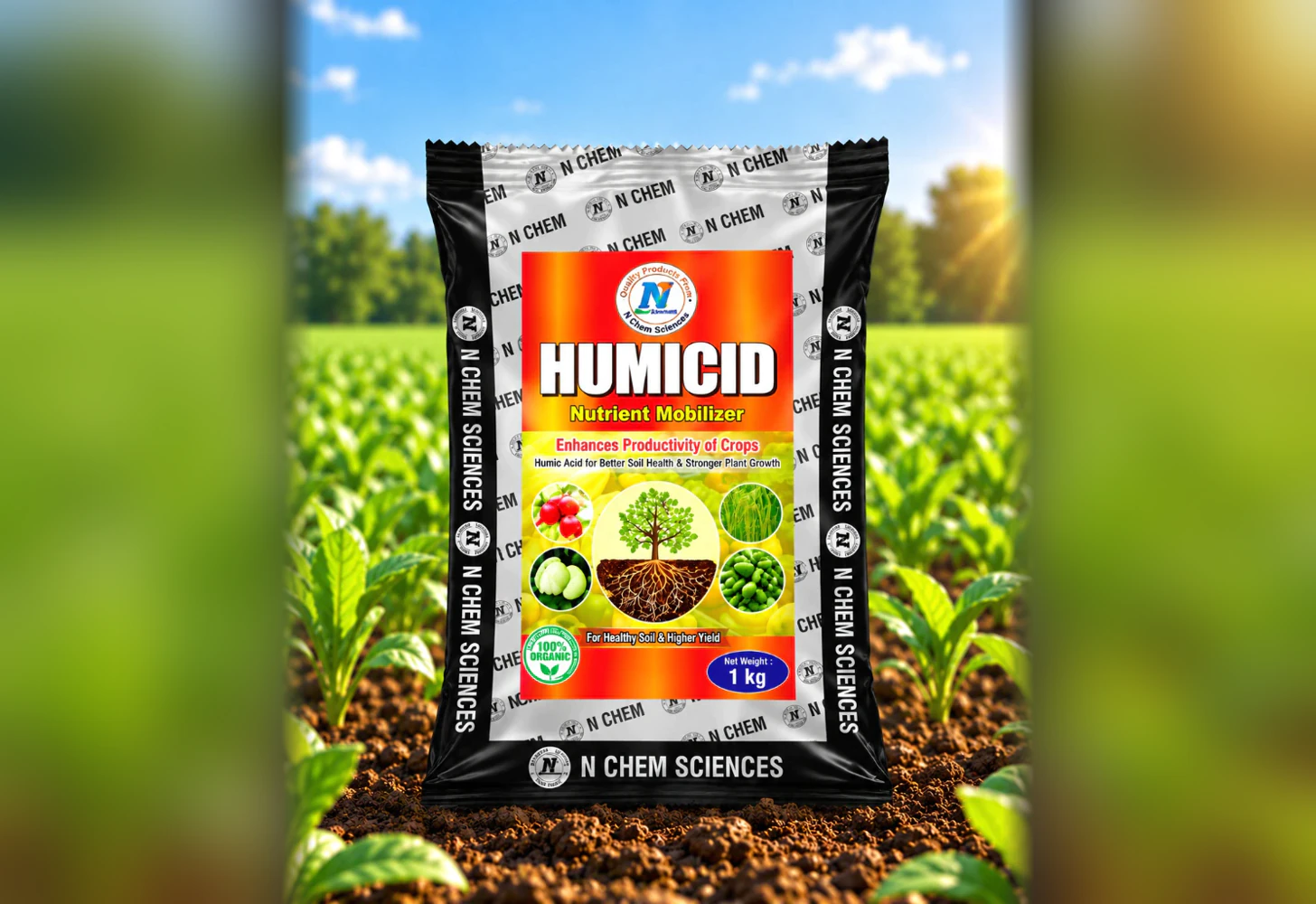 Nchem Humicid 1 kg nutrient mobilizer in UV-barrier pouch
